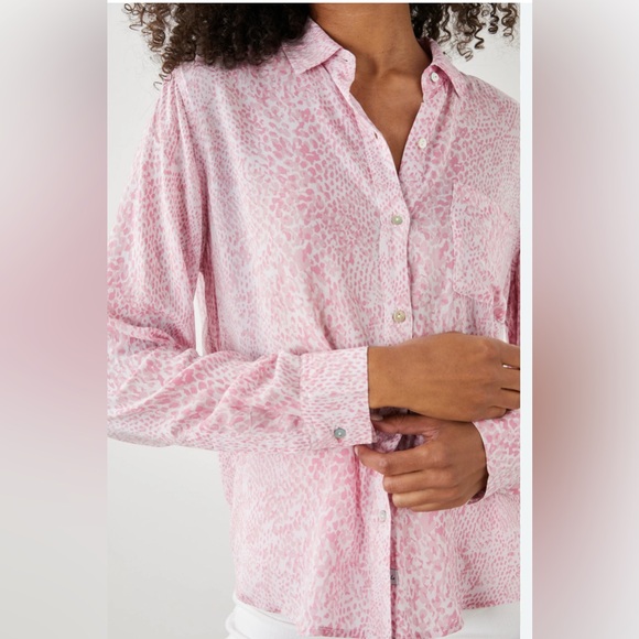Rails Pink Josephine Pink Boa button down shirt size M - Picture 1 of 9